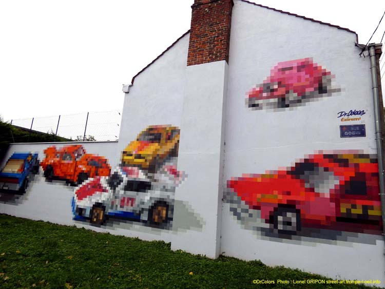 Voitures pixélisées