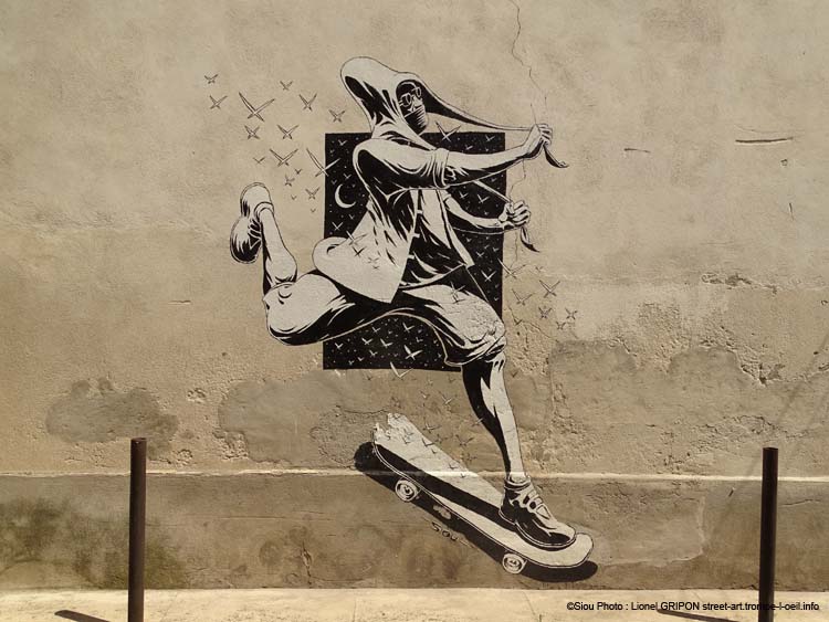 Étoiles et skateboard