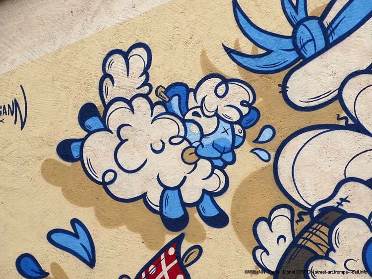 Bergère et moutons