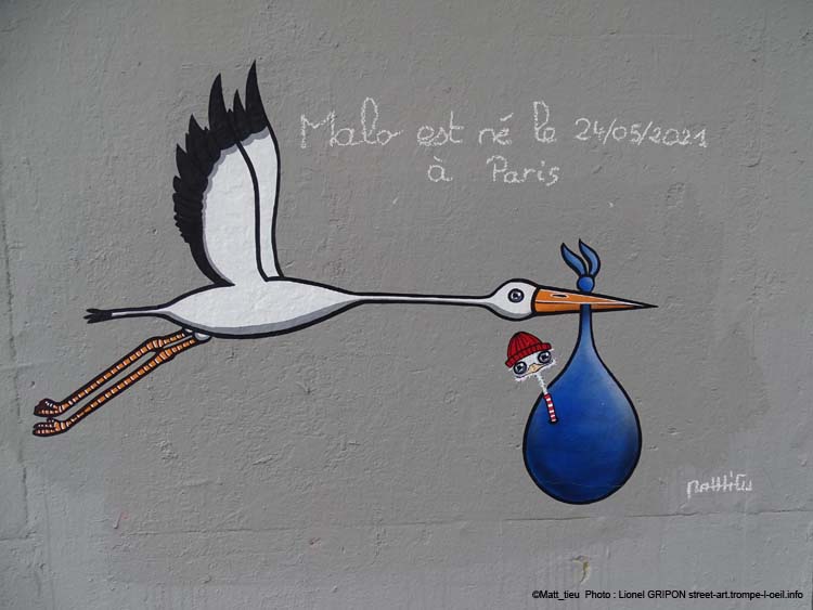 Cigogne et bébé