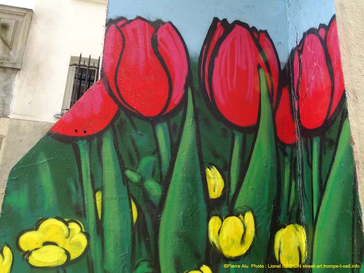 Crâne et fleurs