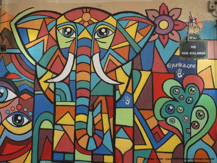 Éléphants colorés