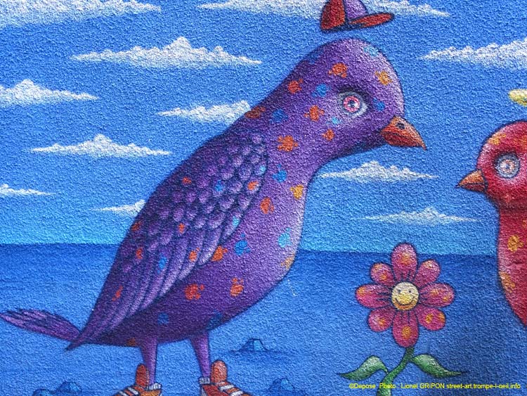 Oiseaux et fleur