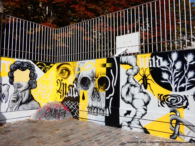 Patchwork noir et jaune