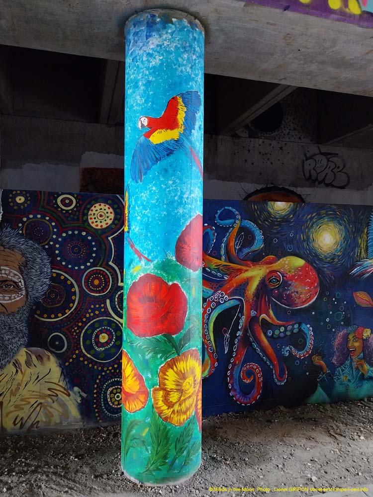 Fleurs et perroquets
