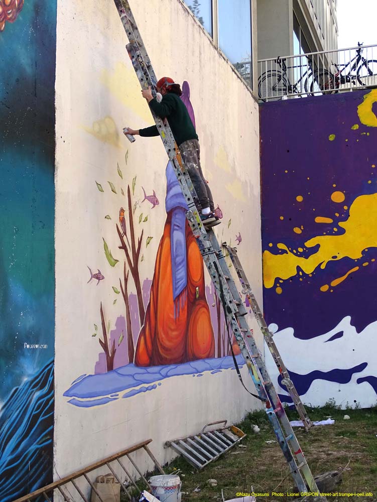 Graffeur et poissons