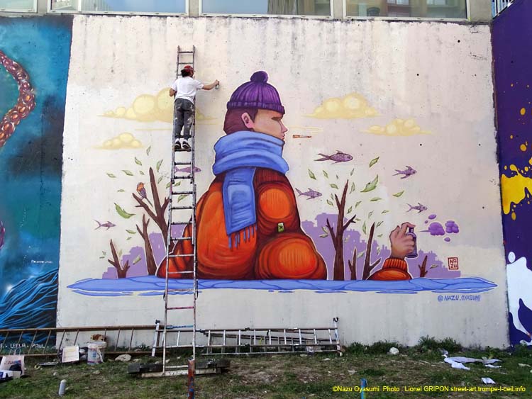 Graffeur et poissons