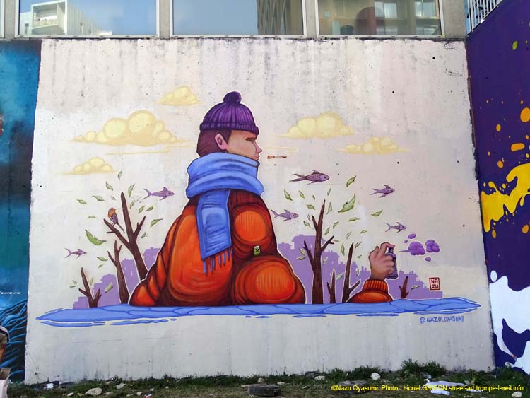 Graffeur et poissons