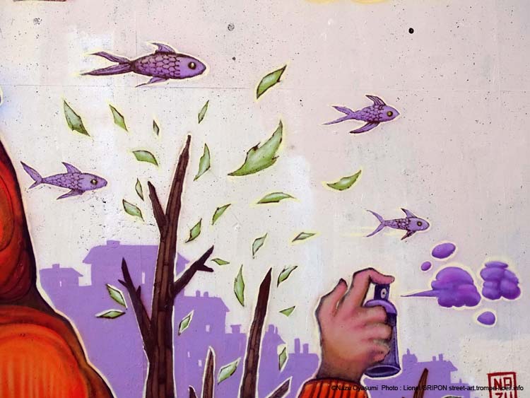 Graffeur et poissons