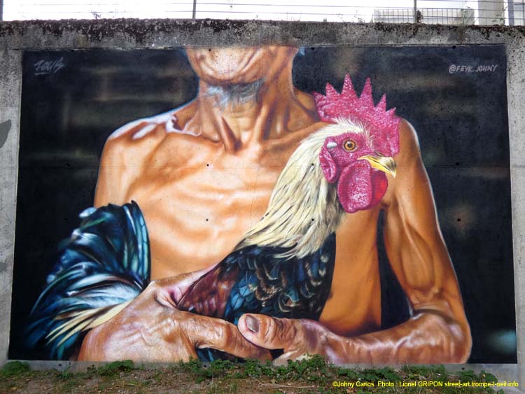 Vieil homme et coq