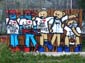 Ours et graffeurs bleus