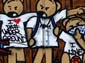 Ours et graffeurs bleus