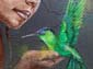 Rose et colibri